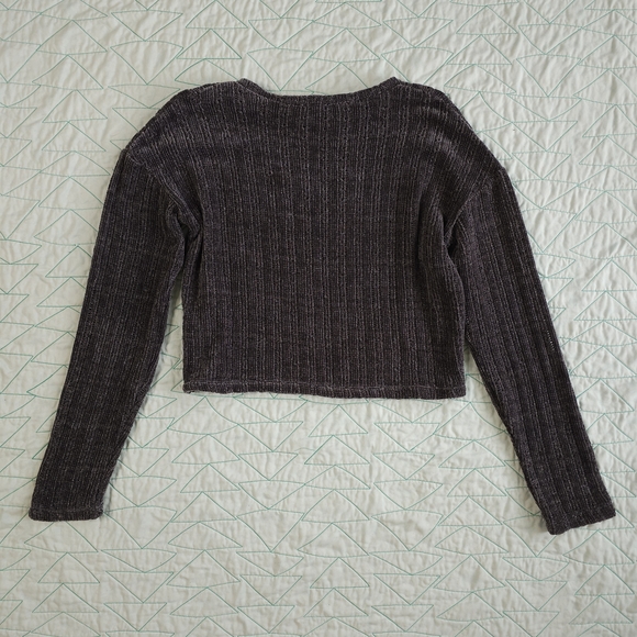 Hollister Gray Open Knit Chenille Sweater - Picture 3 of 4